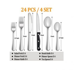 24 Pcs Silverware Set